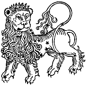Leo, illustration from a 1482 edition of a book by Hyginus.